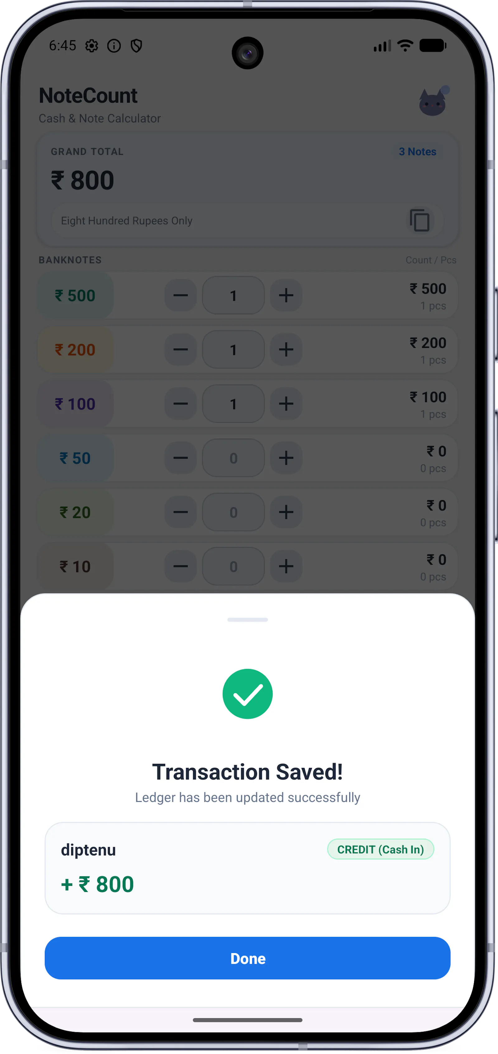 NoteCount - Cash Calculator & Khata screenshot 2