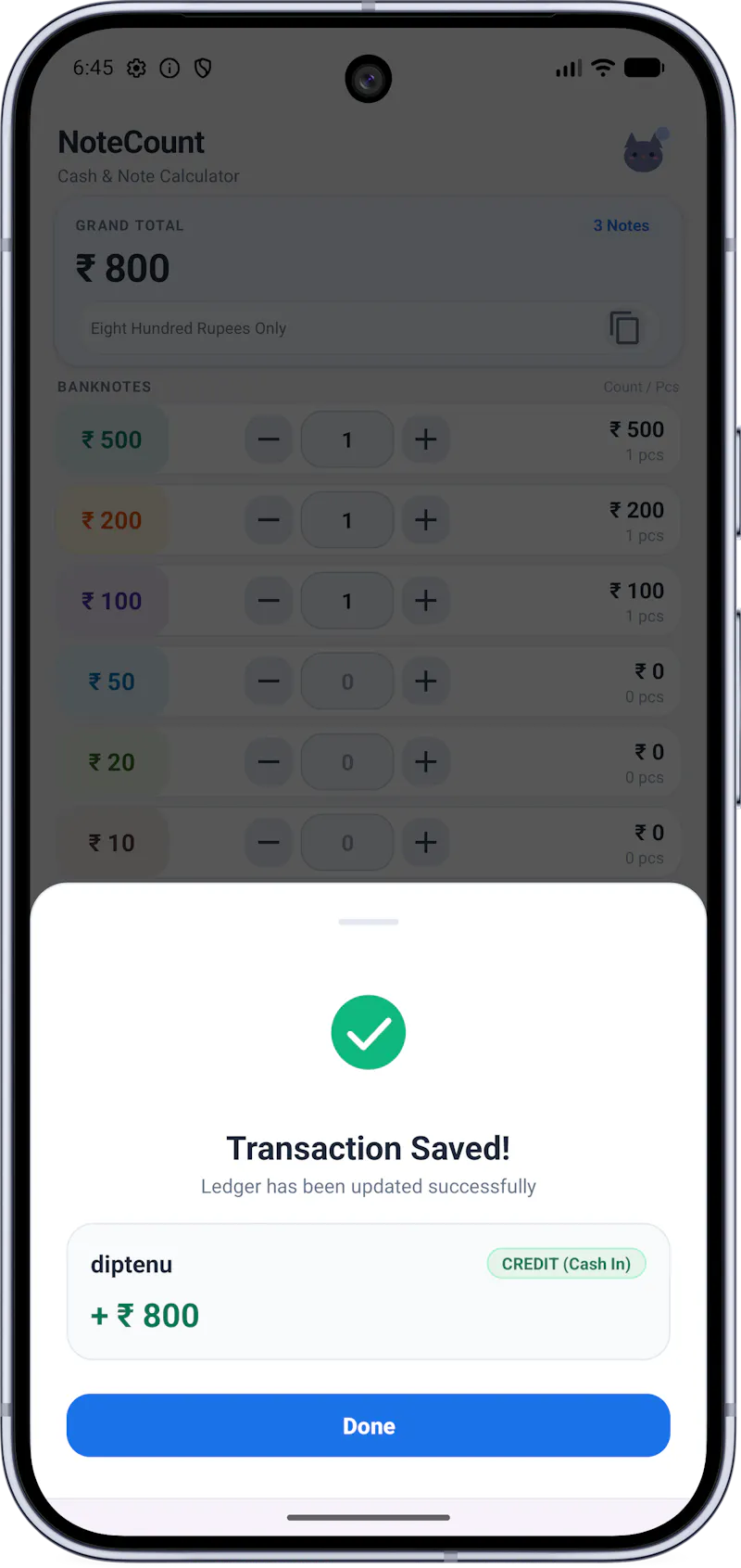 NoteCount - Cash Calculator & Khata screenshot 2