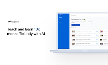 クリップチューターのホームページは、クイズや学習教材を作成するためのAI技術を紹介しています。