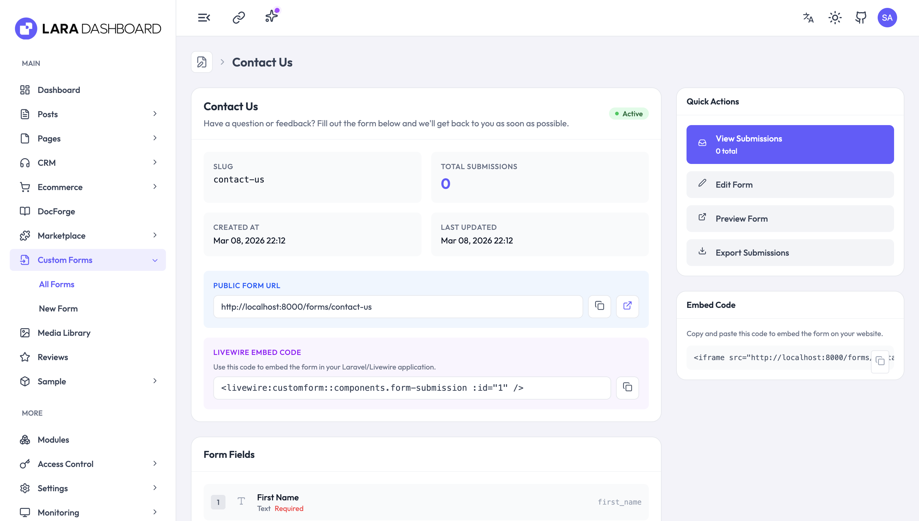 Lara Dashboard media 9