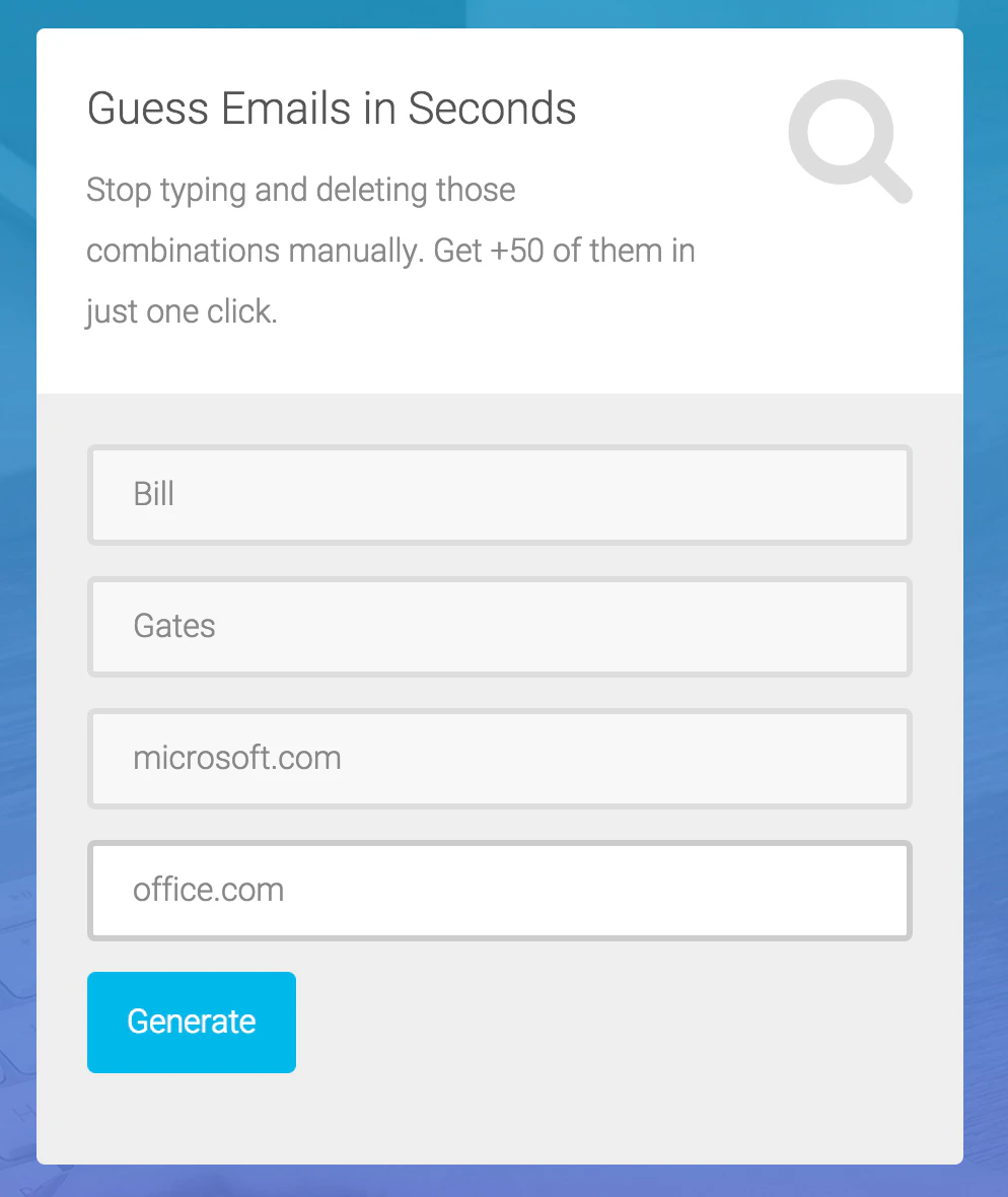 Генератор e mail