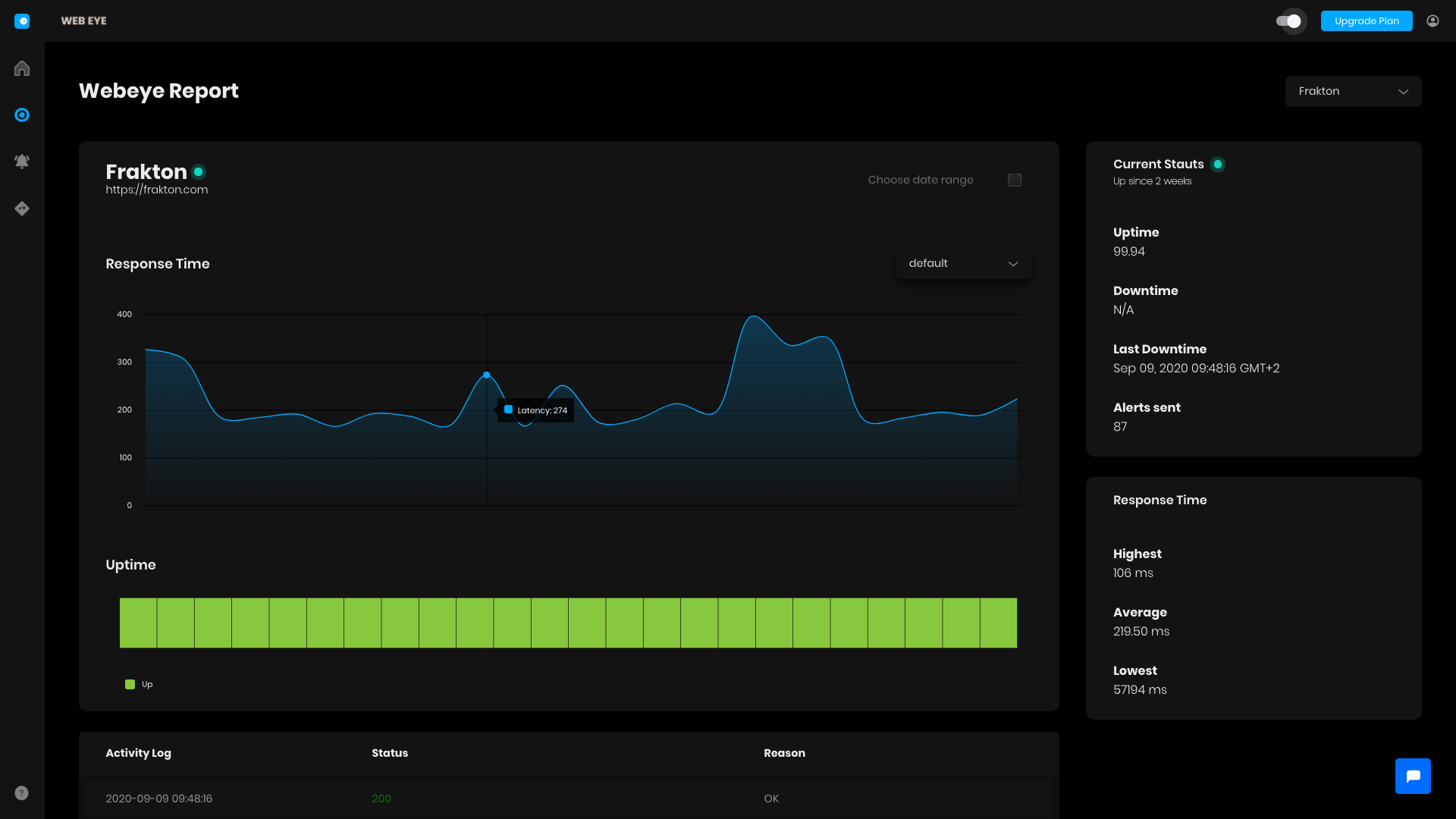 Webeye - Uptime Monitoring gallery image