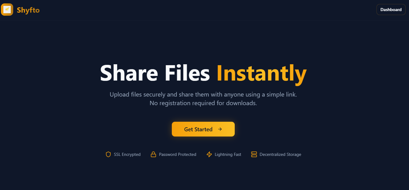 Shyfto - Main screenshot showing features and interface