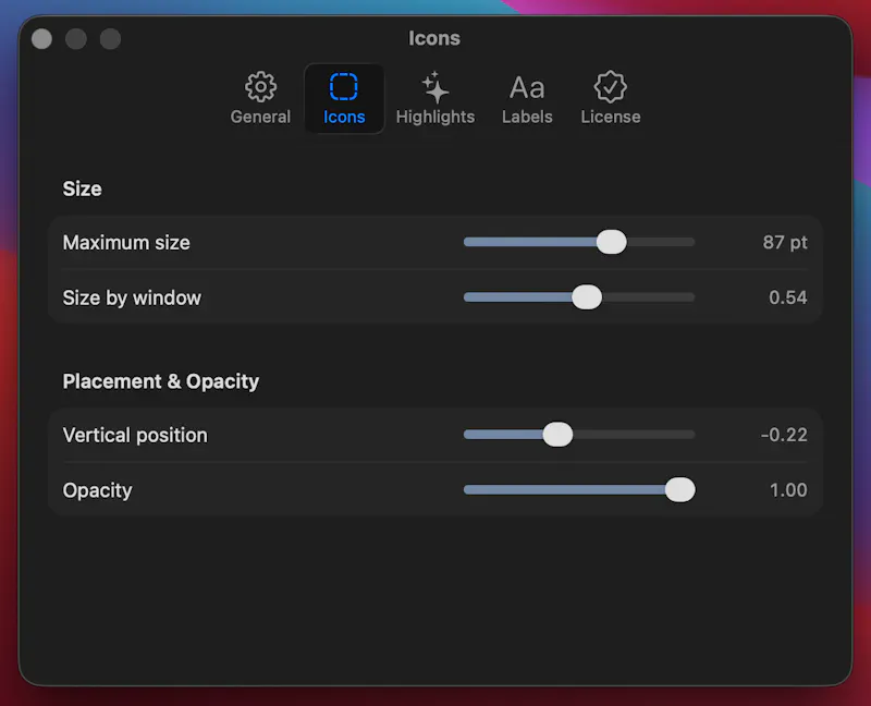 ExposeIcons — Mission Control screenshot 3