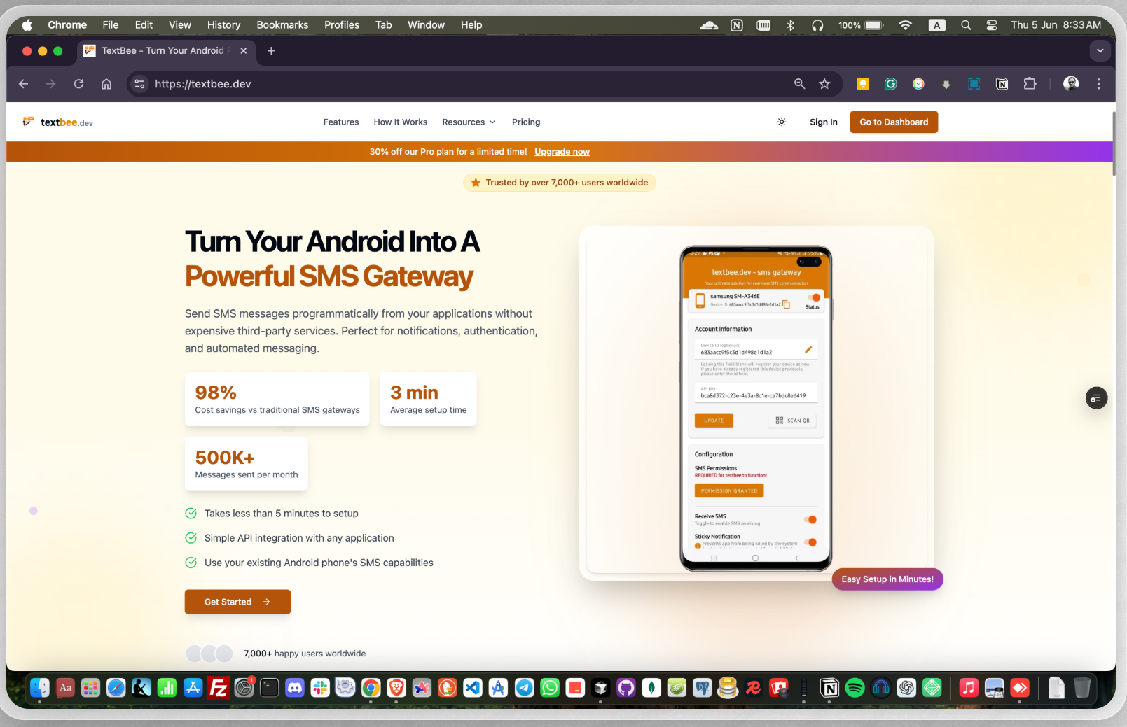 Textbee.dev 메시징 v2.6 - 오픈 소스 Twillio 대안 미디어 1