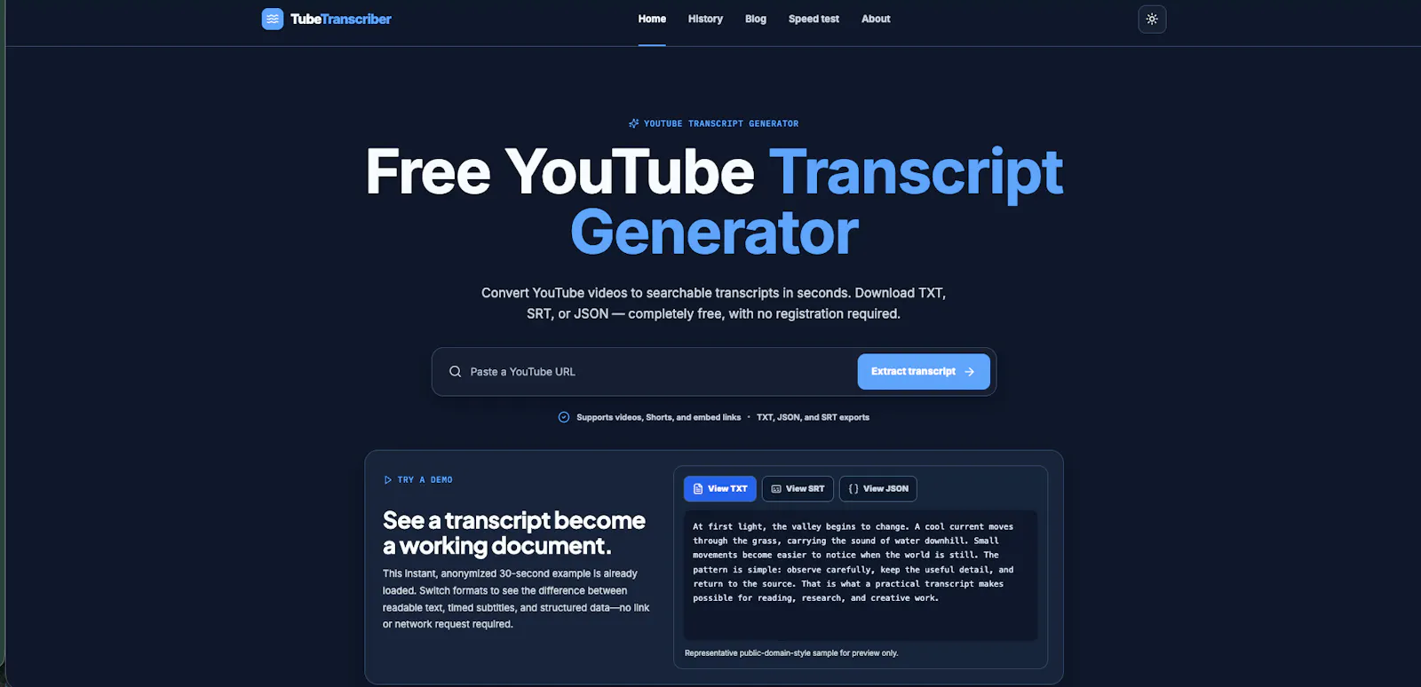 TubeTranscriber screenshot 2