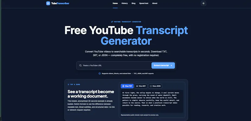 TubeTranscriber screenshot 2