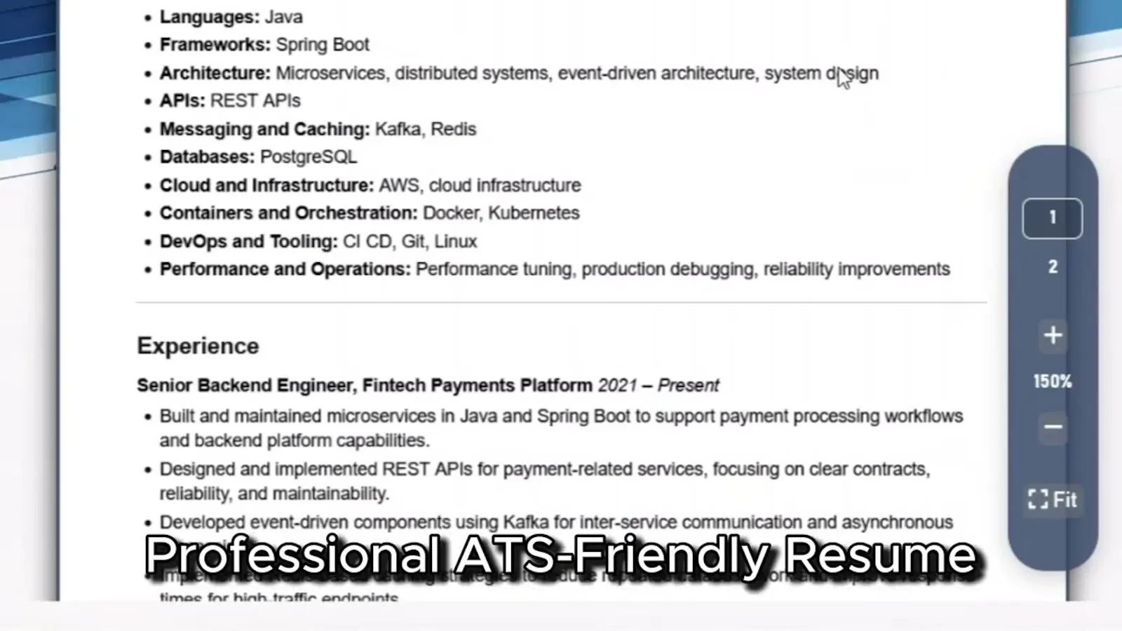 Resumee AI screenshot 1 (video preview)