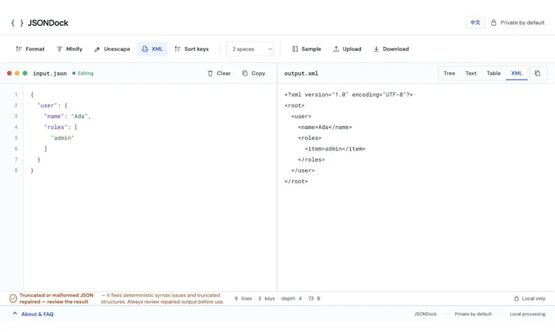 JSONDock screenshot 4