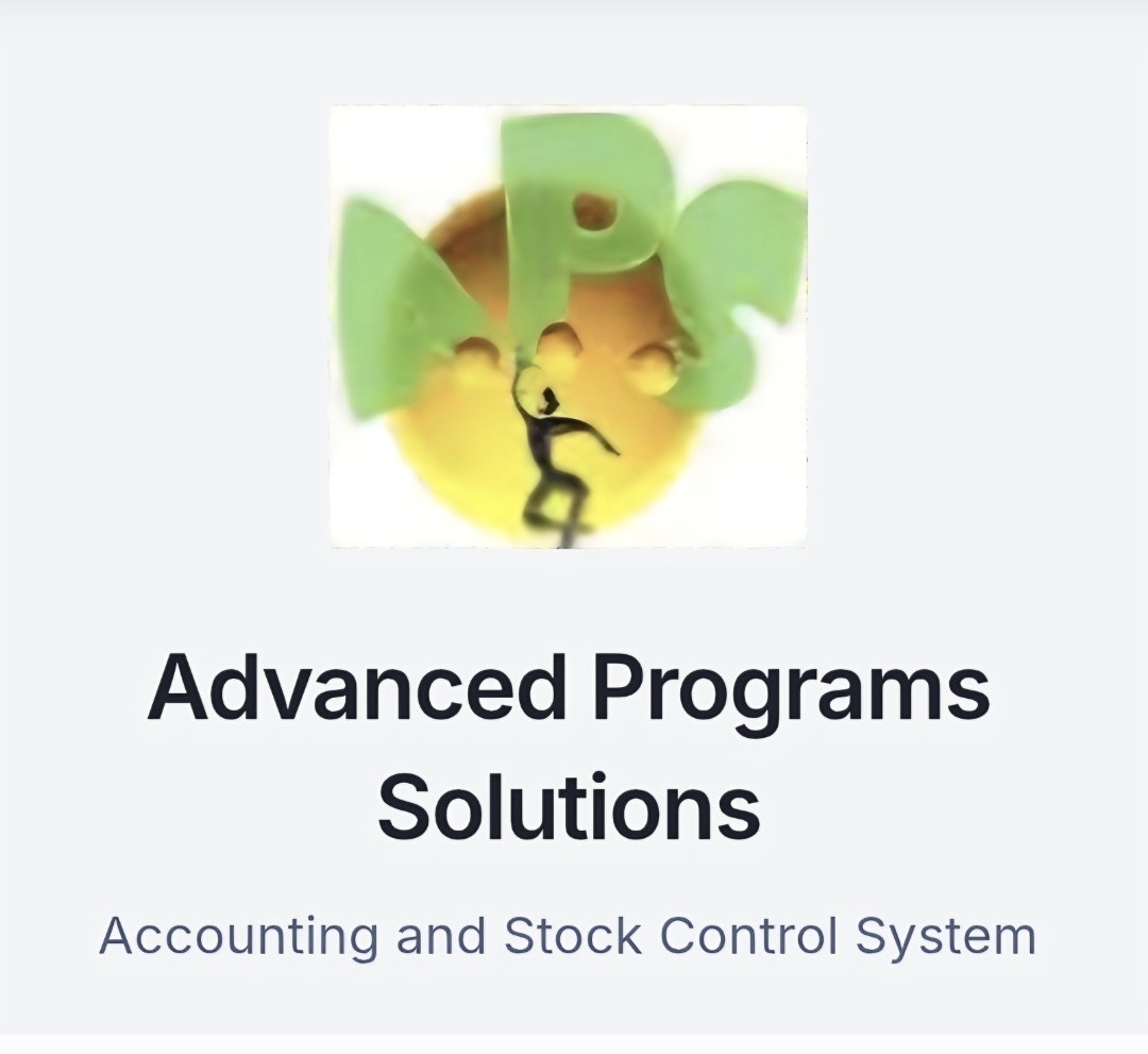 APS Accounting & Stock Control  - Main product screenshot demonstrating key features and user interface