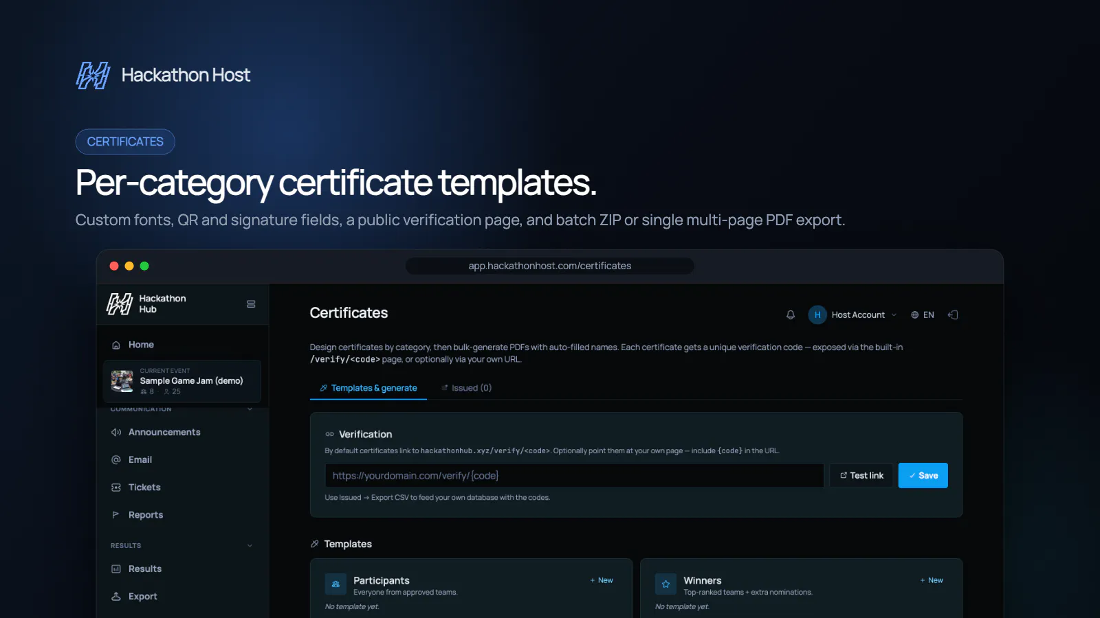 HackathonHost screenshot 2
