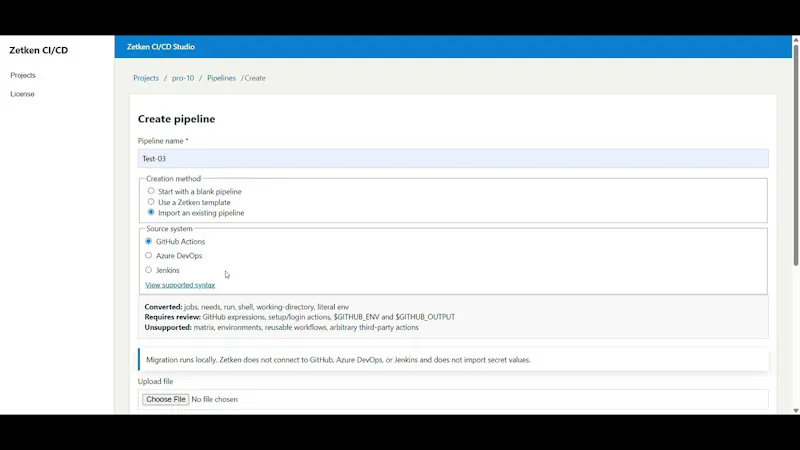 Zetken CI/CD Studio screenshot 1 (video preview)