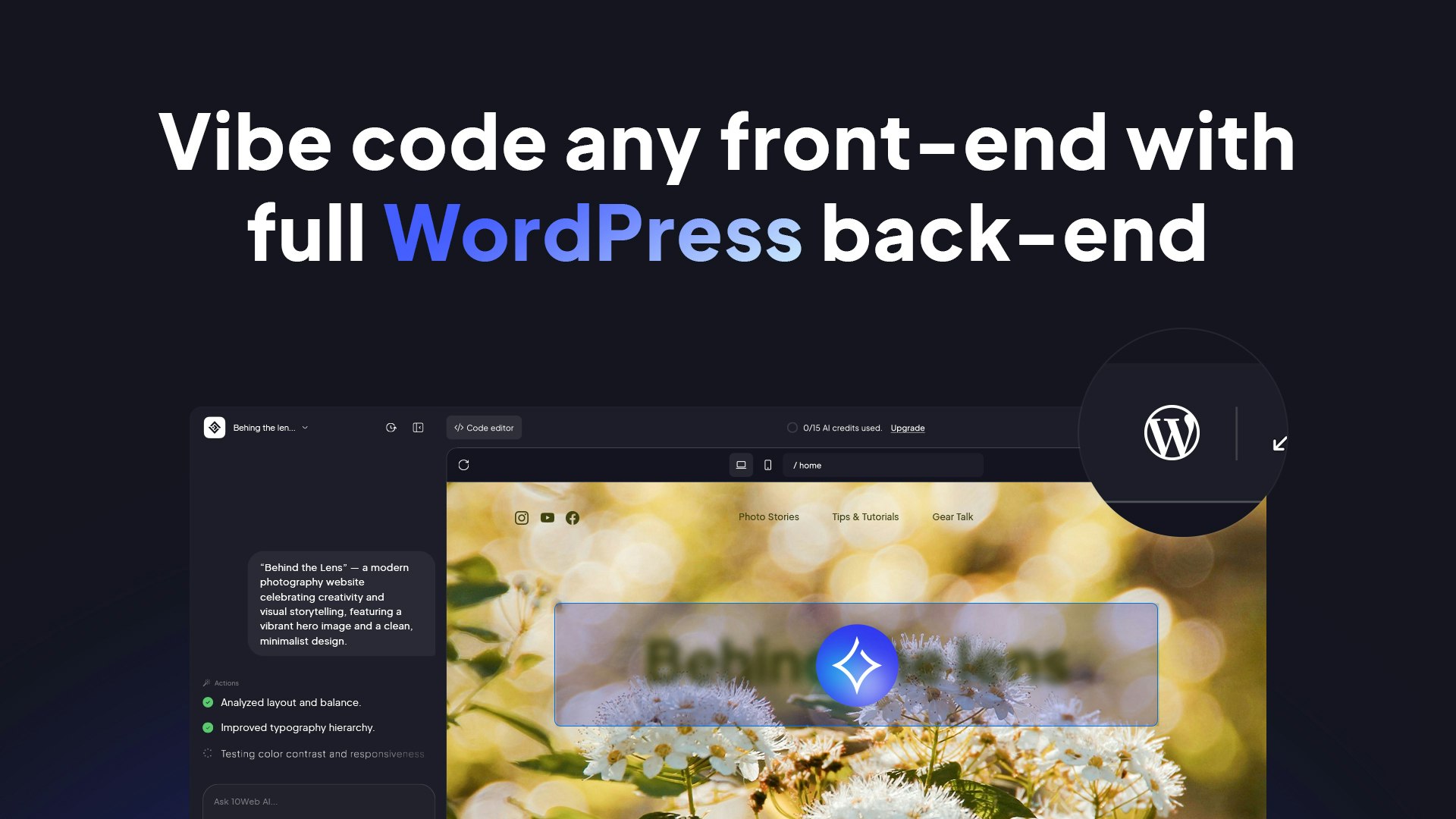 Vibe for WordPress by 10Web - Turning WordPress into a vibe-coding machine मीडिया 2