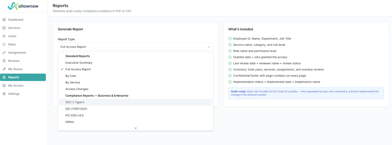 AllowNow — Access Compliance Manager screenshot 2