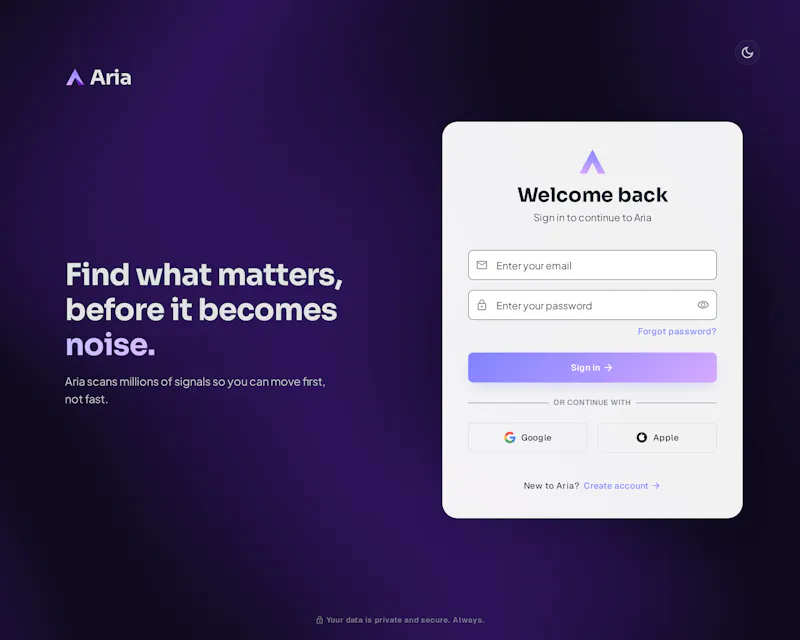 Aria screenshot 1