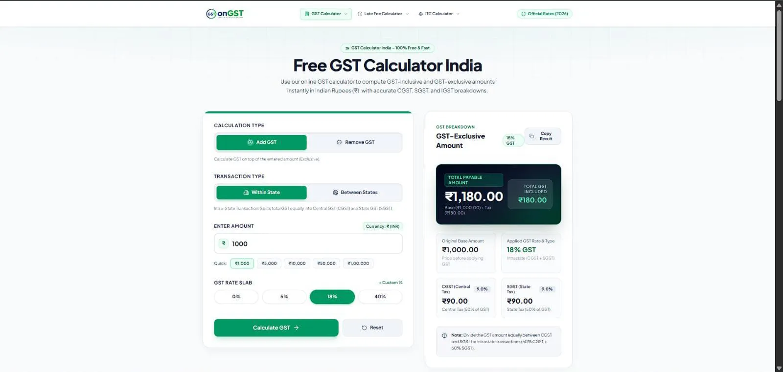 onGST Calculator gallery image