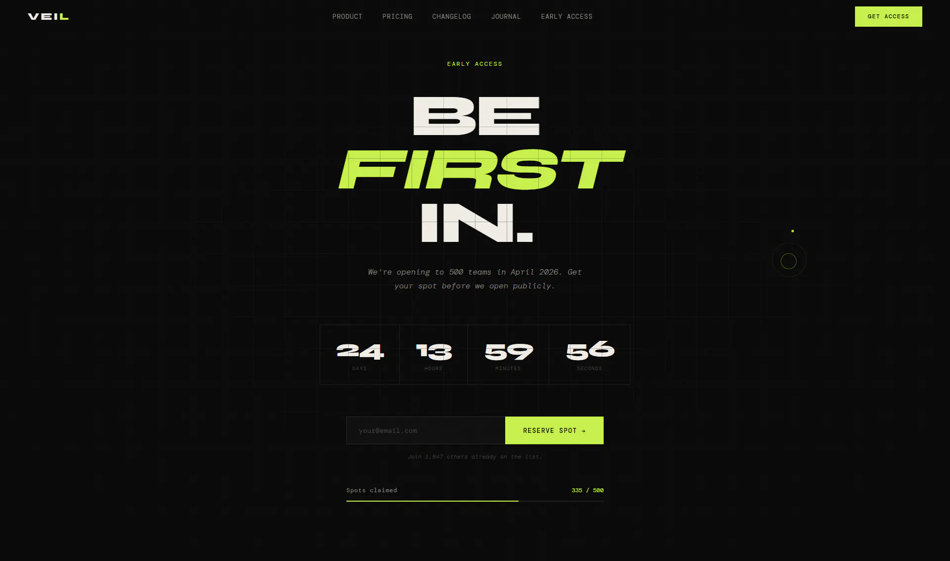 VEIL-Dark HTML Template for AI Startups 제품 배너