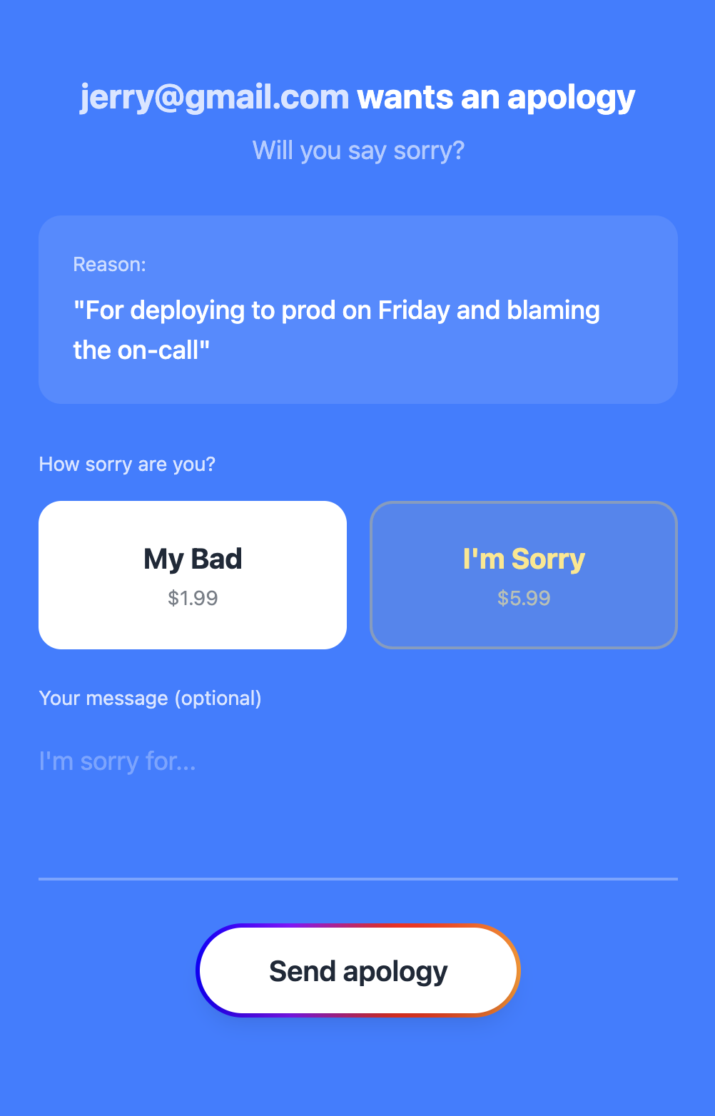 SAY SORRY gallery image
