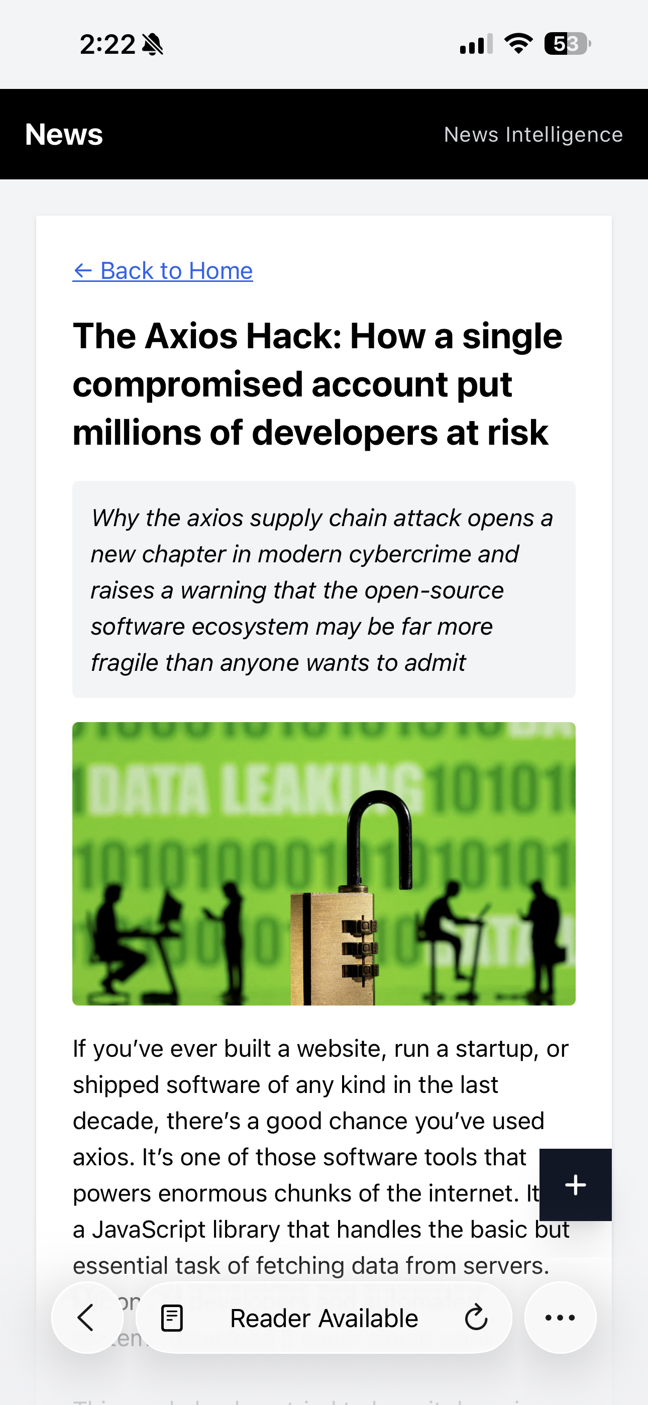 AI News Application gallery image