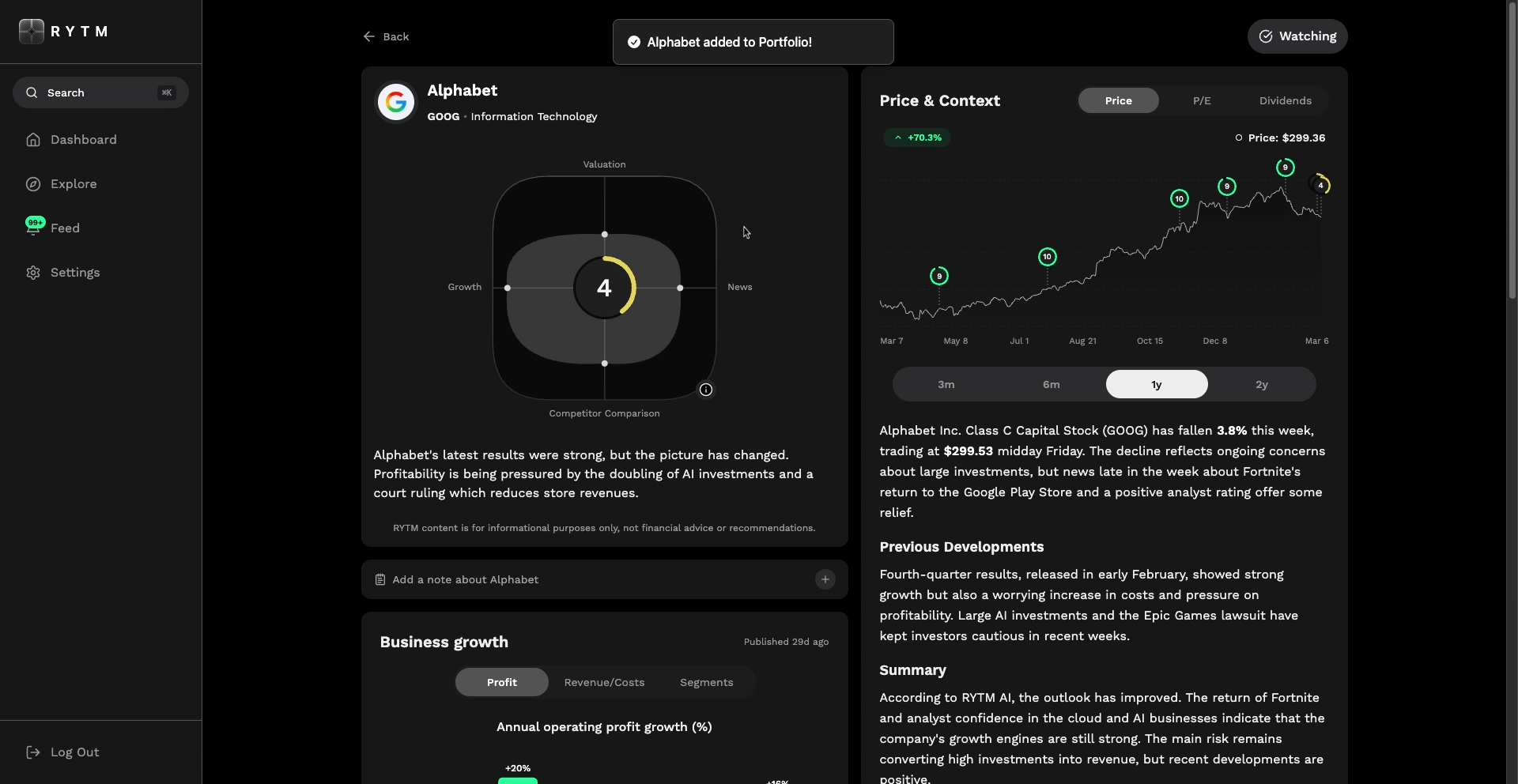RYTM - Screenshot 2 showing product features and functionality