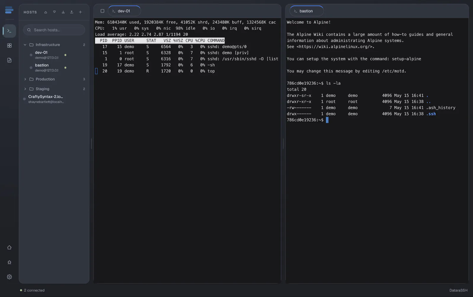 DataraSSH screenshot 2