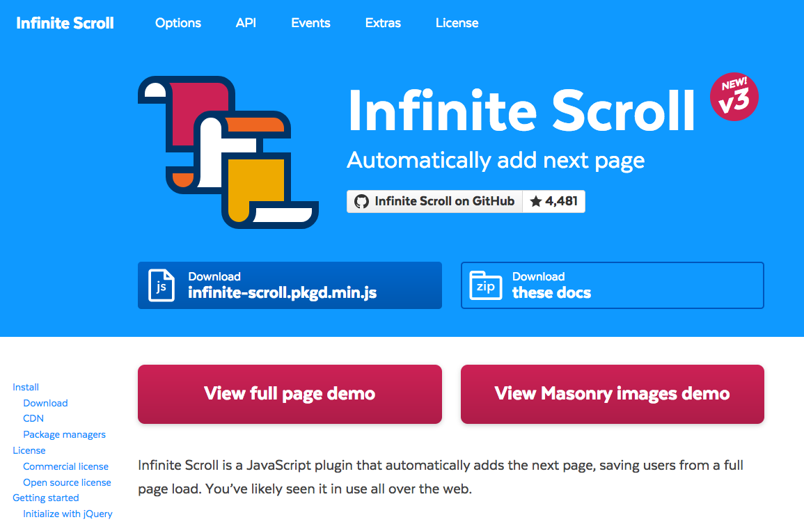 Infinite Scroll v3 gallery image