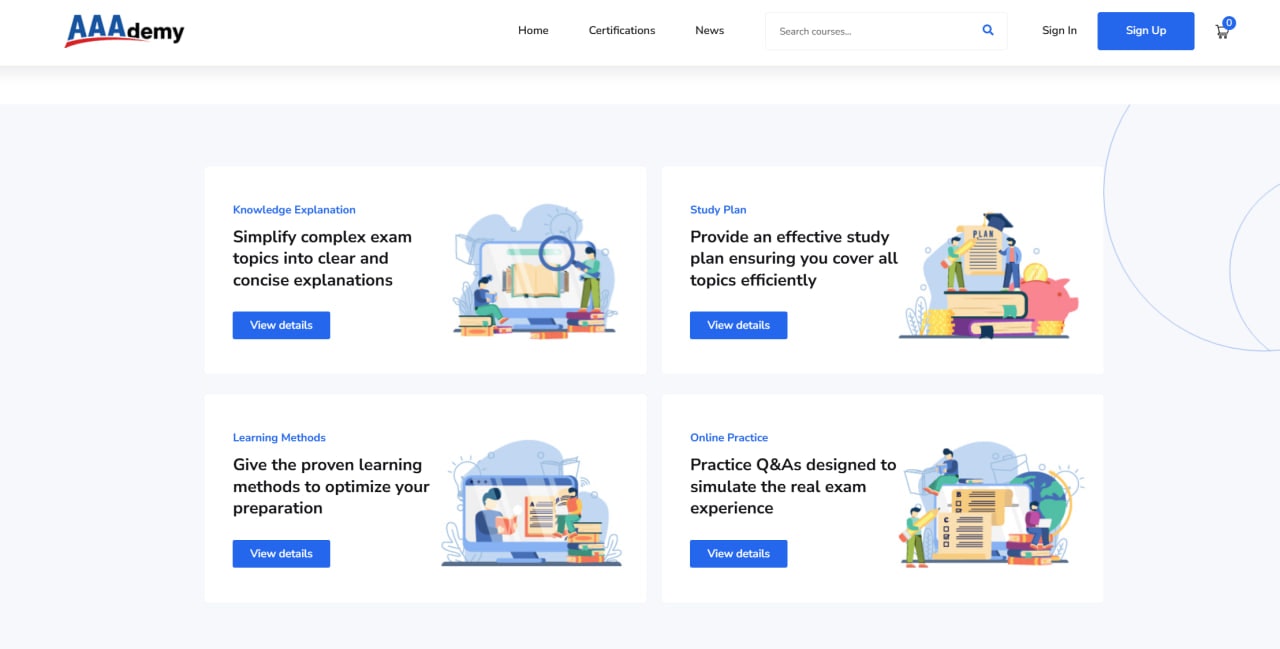 AAAdemy - Main product screenshot demonstrating key features and user interface