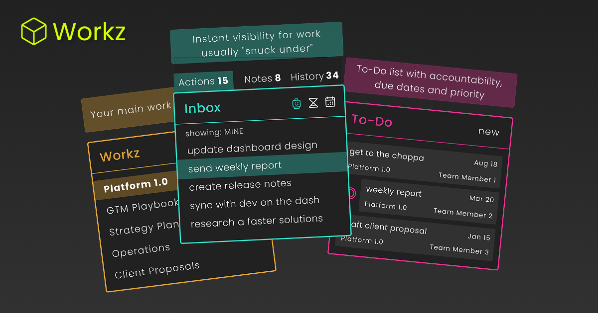 Workz - Main product screenshot demonstrating key features and user interface