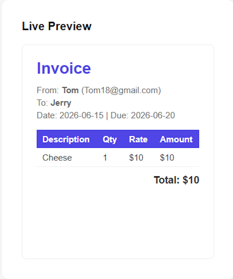 Free Invoice Generator screenshot 1