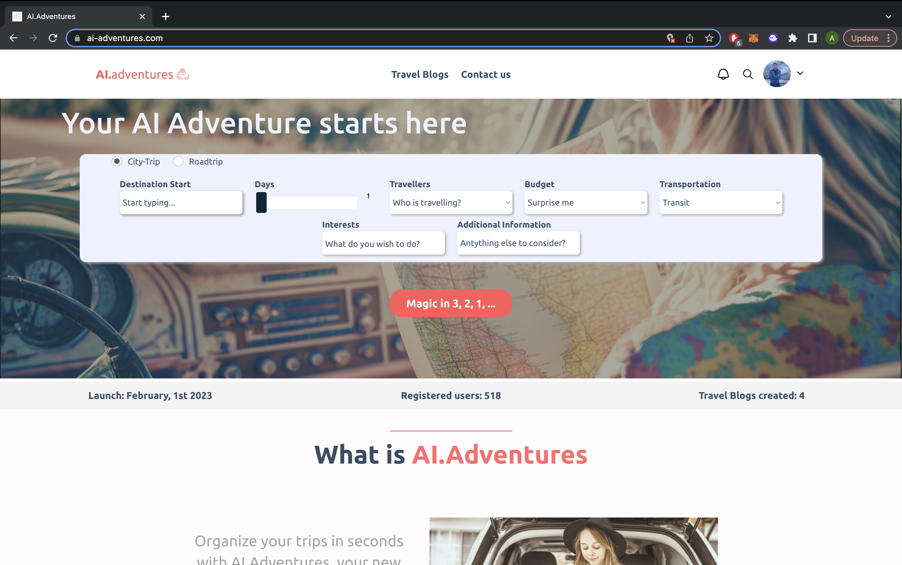 Ai.adventures - #1 AI tarafından oluşturulan seyahat güzergahı jeneratörünüz medya 2
