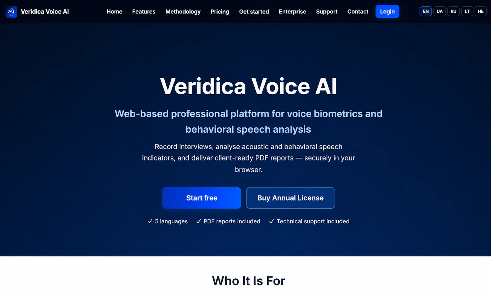 Veridica Voice AI screenshot 1