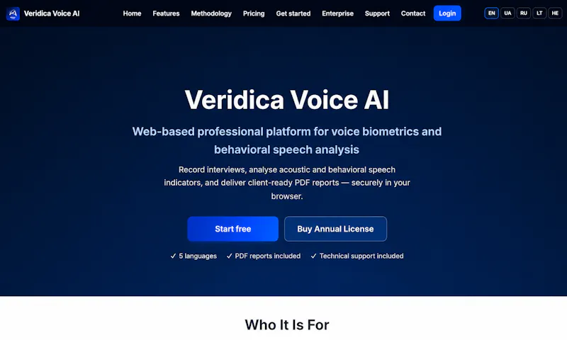 Veridica Voice AI screenshot 1
