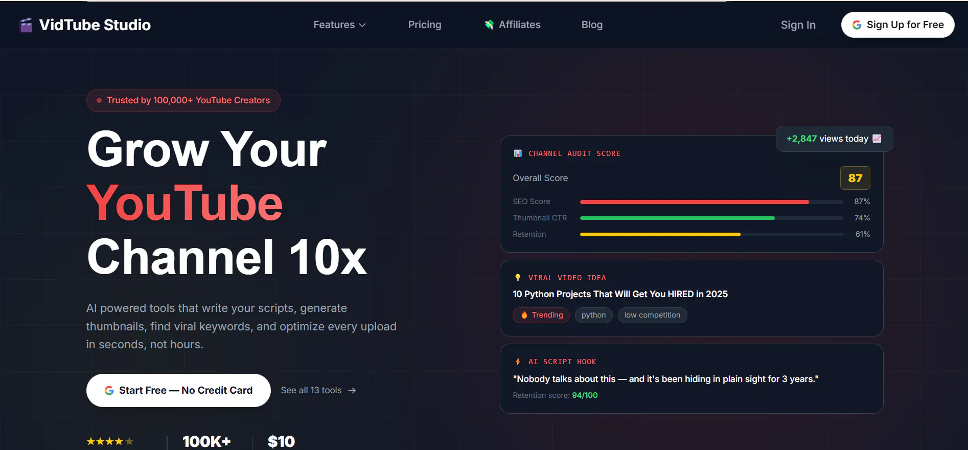 VidTube AI Studio 제품 배너