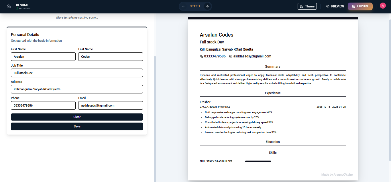 Arzuno CV gallery image
