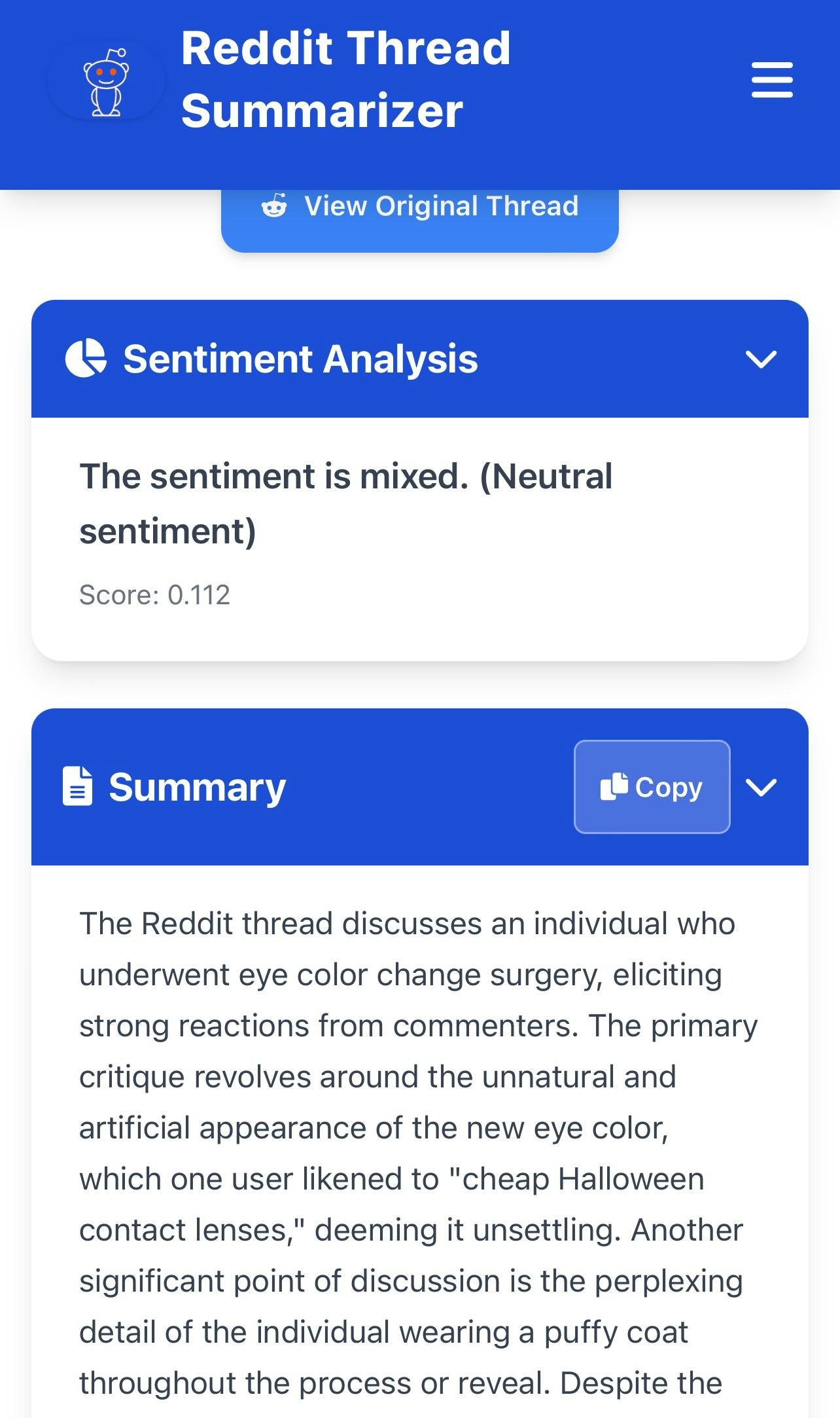 Reddit Thread Summarizer gallery image