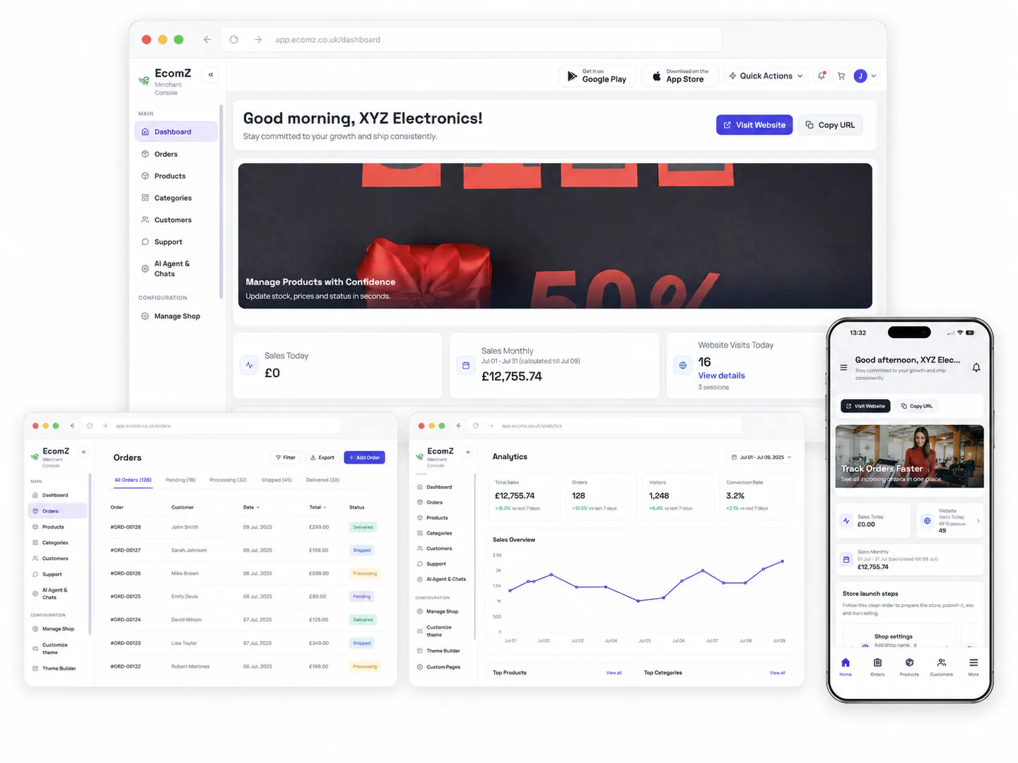 Ecomz AI Multi-Tenant SaaS Store Builder gallery image