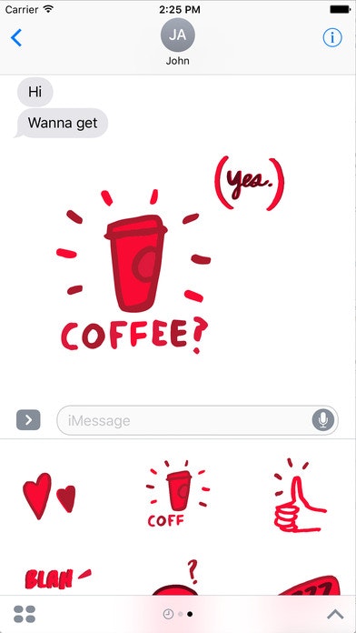 (RED) iMessage sticker app gallery image