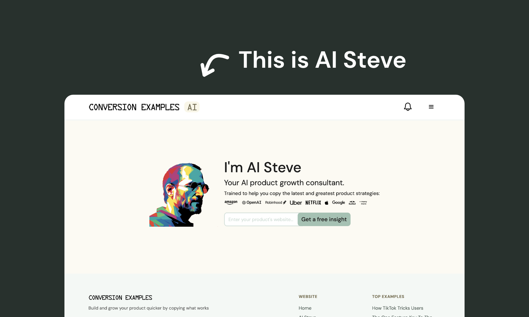 startuptile AI Steve-Reads your website and gives you strategy advice