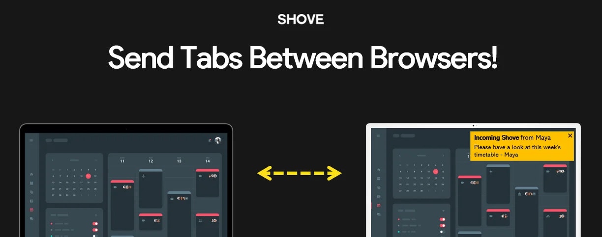 Shove -URL 공유 - 친구 브라우저에서 탭을 엽니 다.협력 - 또는 재미있게 보내십시오. 미디어 1