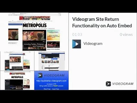 Videogram Auto Embed for YouTube, Vimeo, & DailyMotion