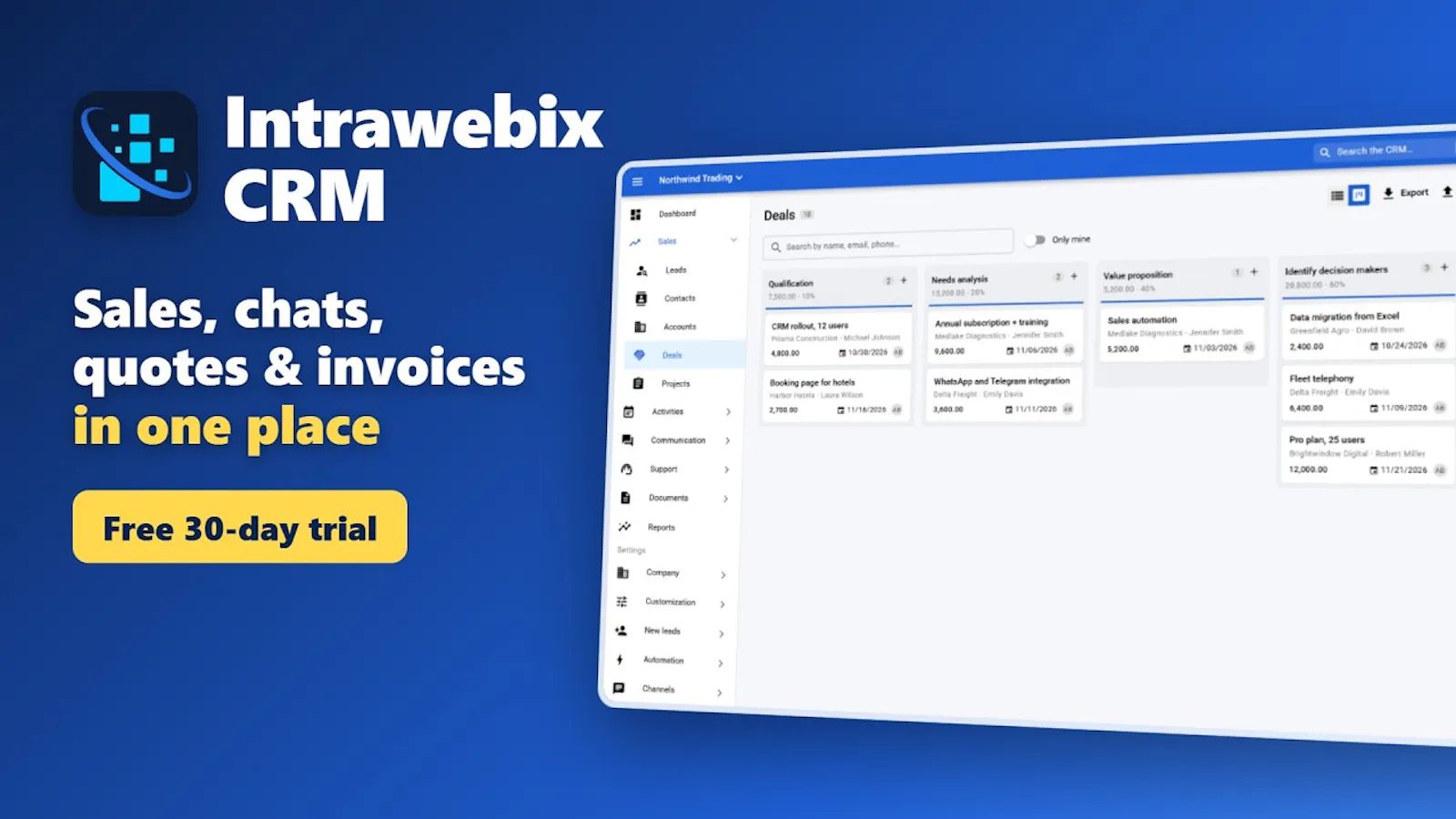 Intrawebix CRM screenshot 1 (video preview)