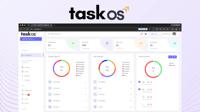 Task OS - Project Management System screenshot 1