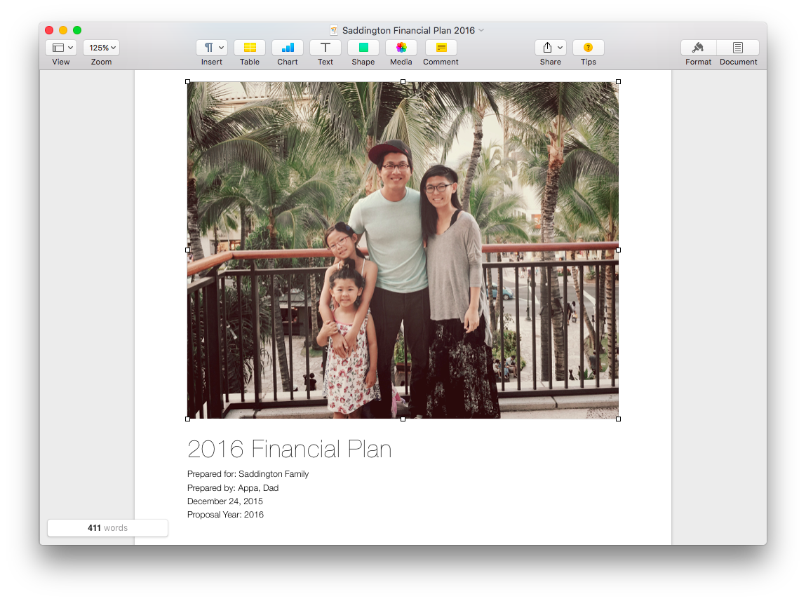 Simple Family Financial Template