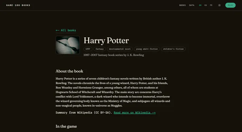 Name 100 Books screenshot 4