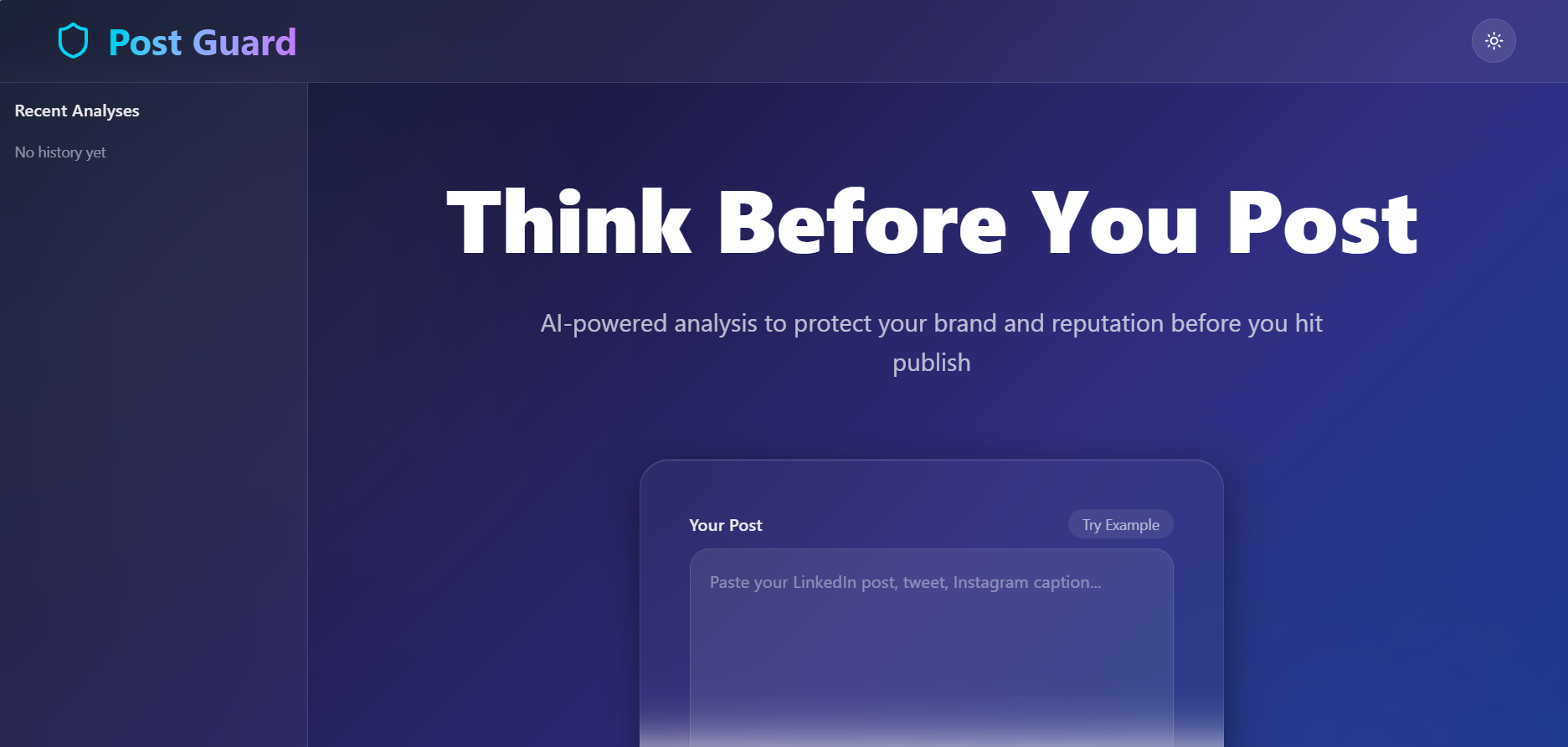 Post Guard - Main product screenshot demonstrating key features and user interface