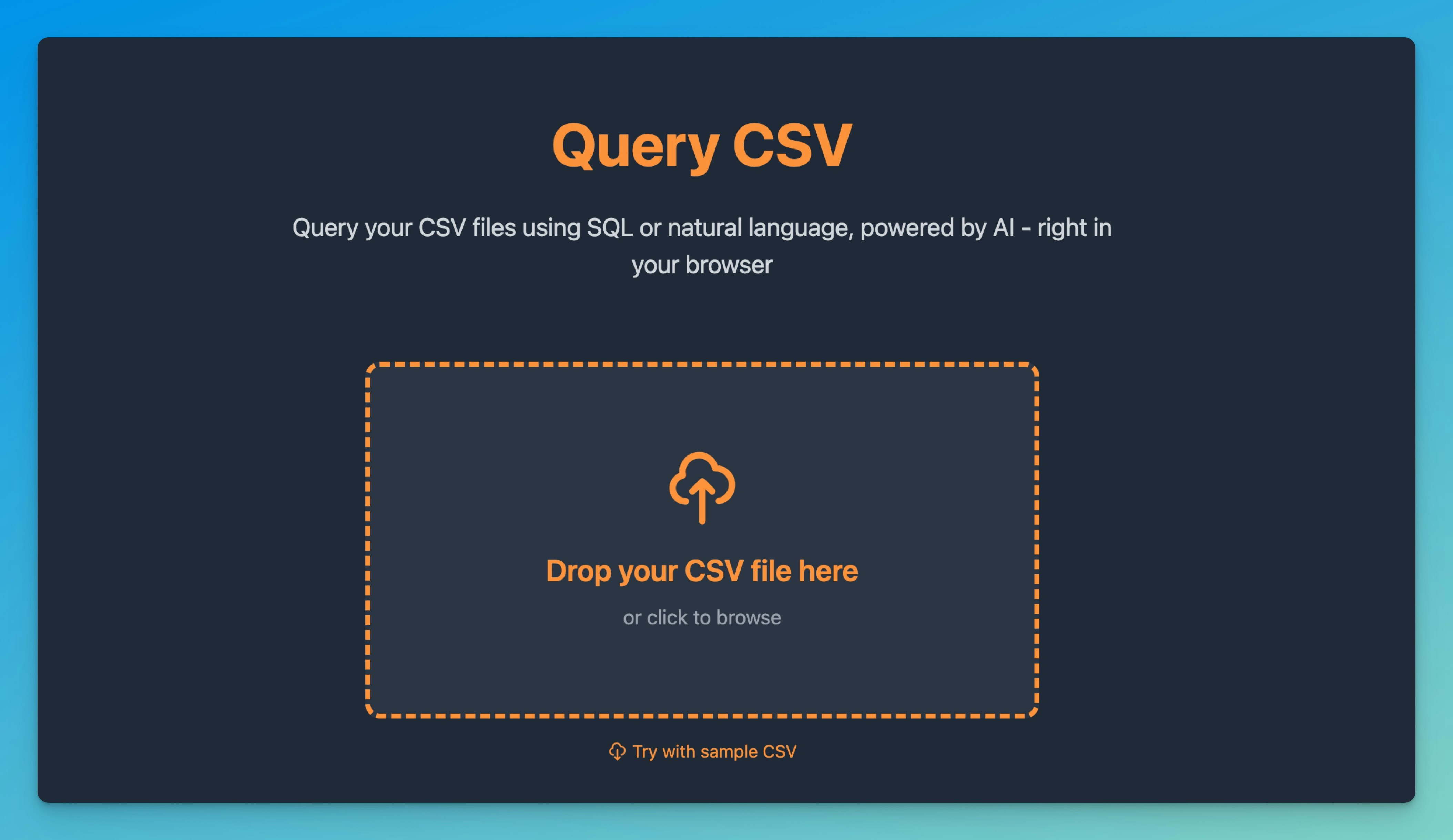 쿼리 CSV - SQL 또는 자연어를 사용하여 CSV 파일을 쿼리하십시오 미디어 2