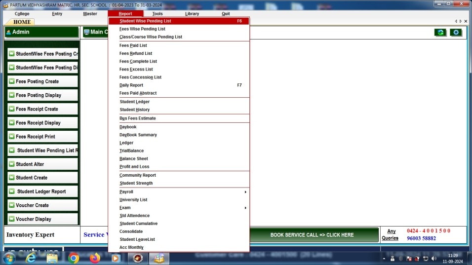 Partum Education Management Software - Main product screenshot demonstrating key features and user interface