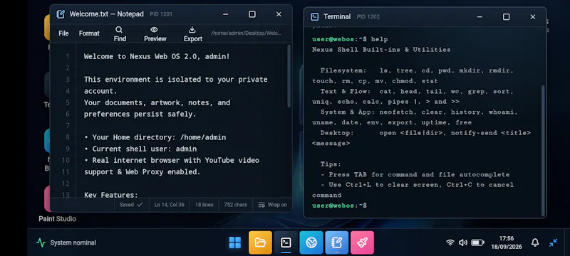 Nexus Web OS screenshot 1