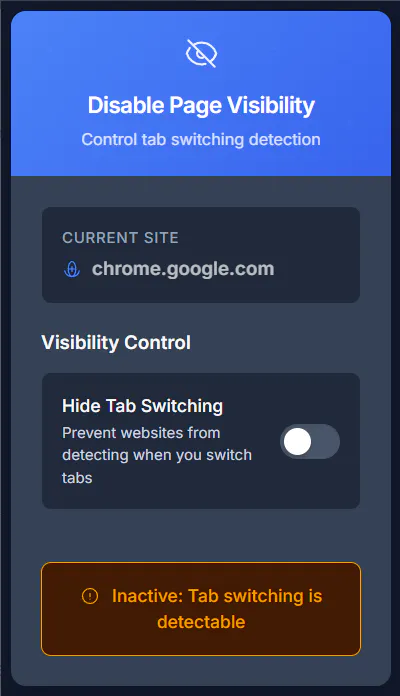 Disable Page Visibility gallery image