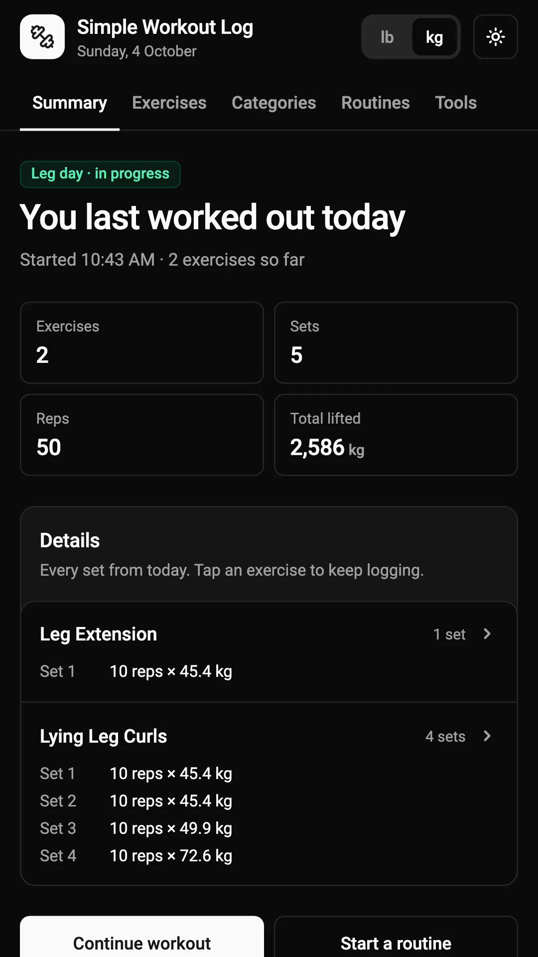 Simple Workout Log gallery image